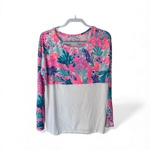 Lilly Pulitzer Pink and Blue Floral Blouse